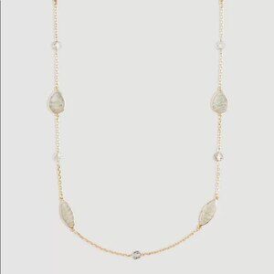 Ann Taylor Crystal Quartz Necklace Gold